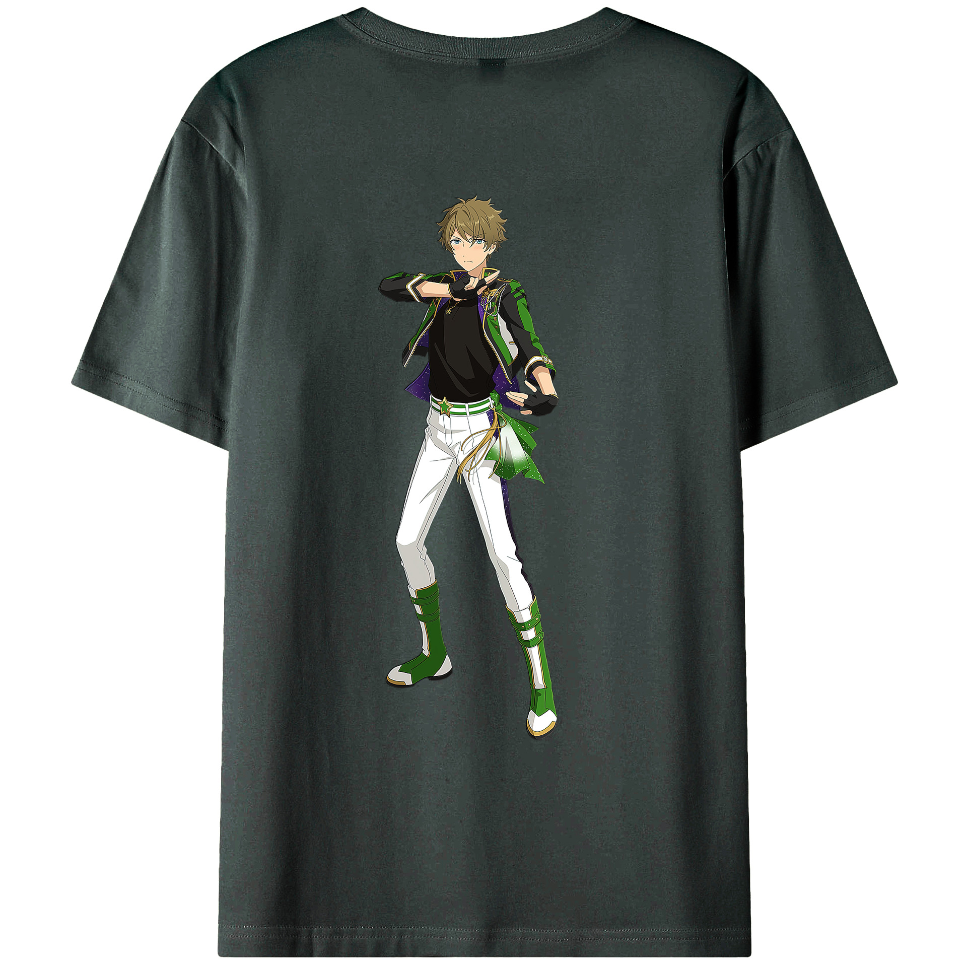 （画像用） あんさんぶるスターズ! Ensemble Stars 綿100％ メンズ半袖Tシャツ（バックプリント） 通気性